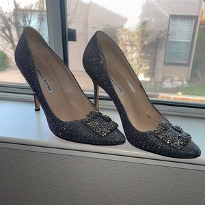 Manolo Blahnik iridescent Green and Purple RARE shoes